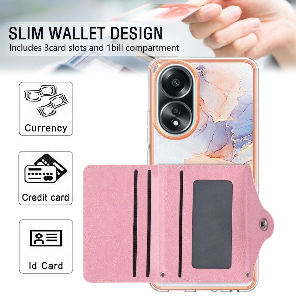 YB Leather Coating Series-9 for Oppo A58 4G Case Card Holder Leather+TPU IMD Protective Cover YB Leather Coating Series-9 for Oppo A58 4G Case Card Holder Leather+TPU IMD Protective Cover